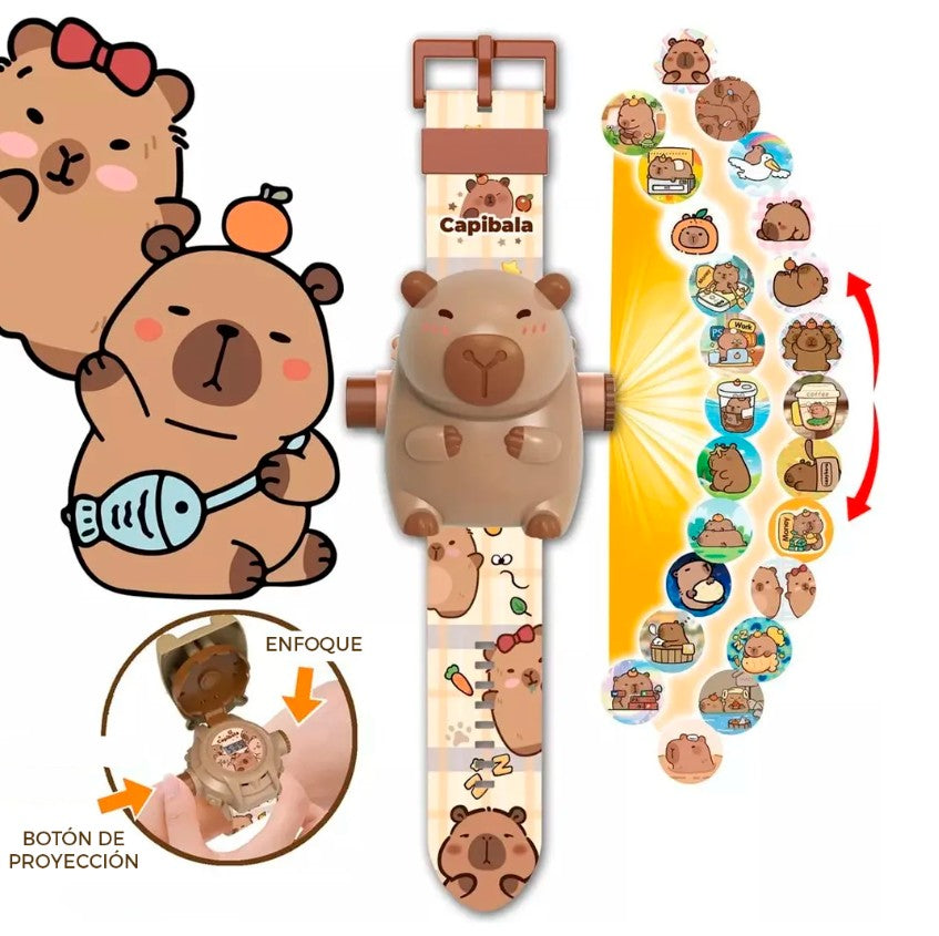 2 Relojes Proyector Capibara Niños